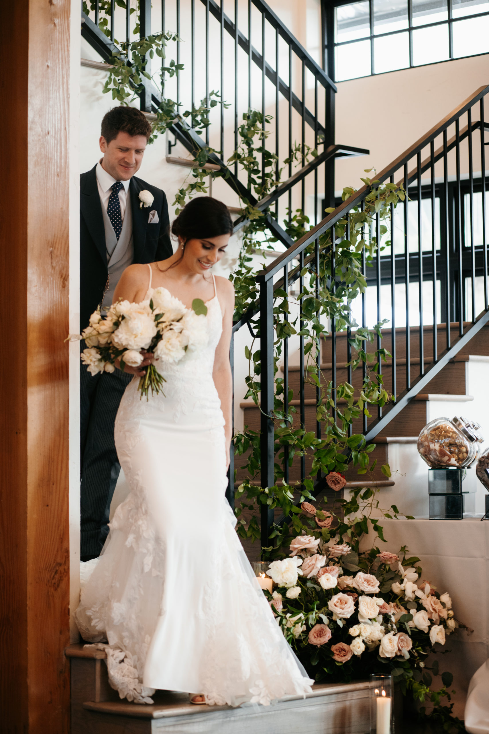 Bride and groom entering reception at North Star Gatherings | McArthur Weddings and Events