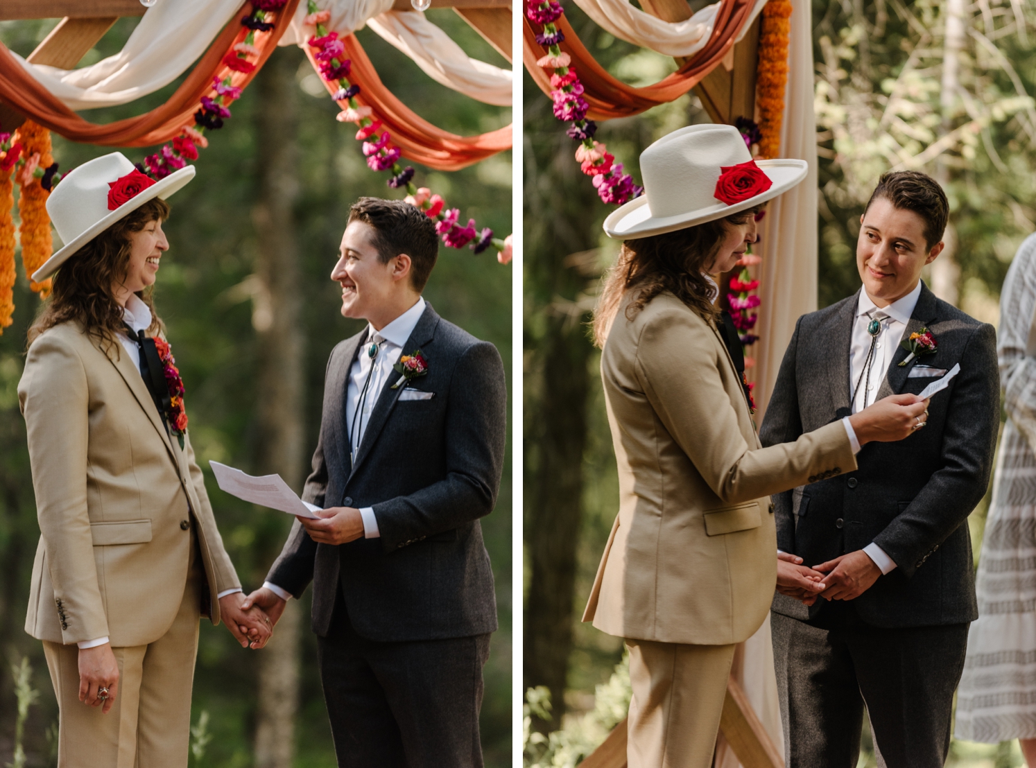 Couple exchanging vows during LGBTQ wedding ceremony | McArthur Weddings and Events