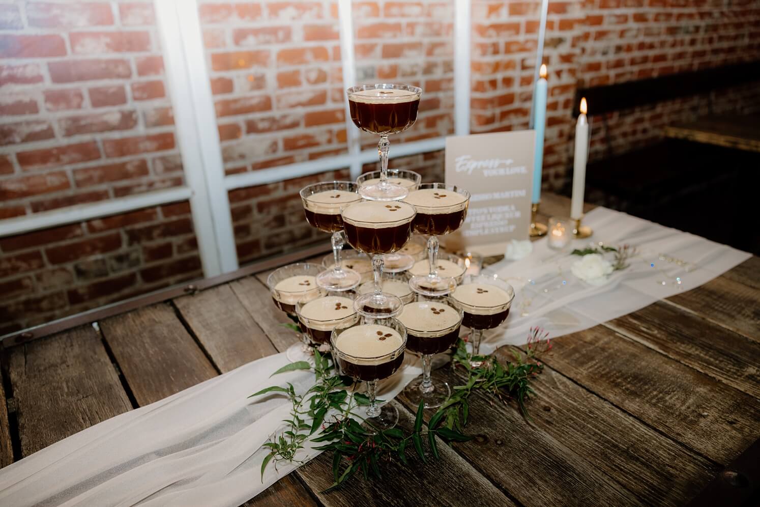 Espresso martini tower at Queensbury Rules Coffee House | McArthur Weddings and Events