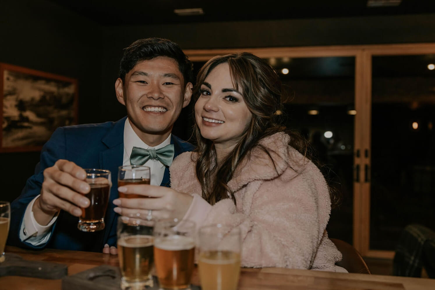 Bride and groom doing beer tasting after Colorado elopement | McArthur Weddings and Events