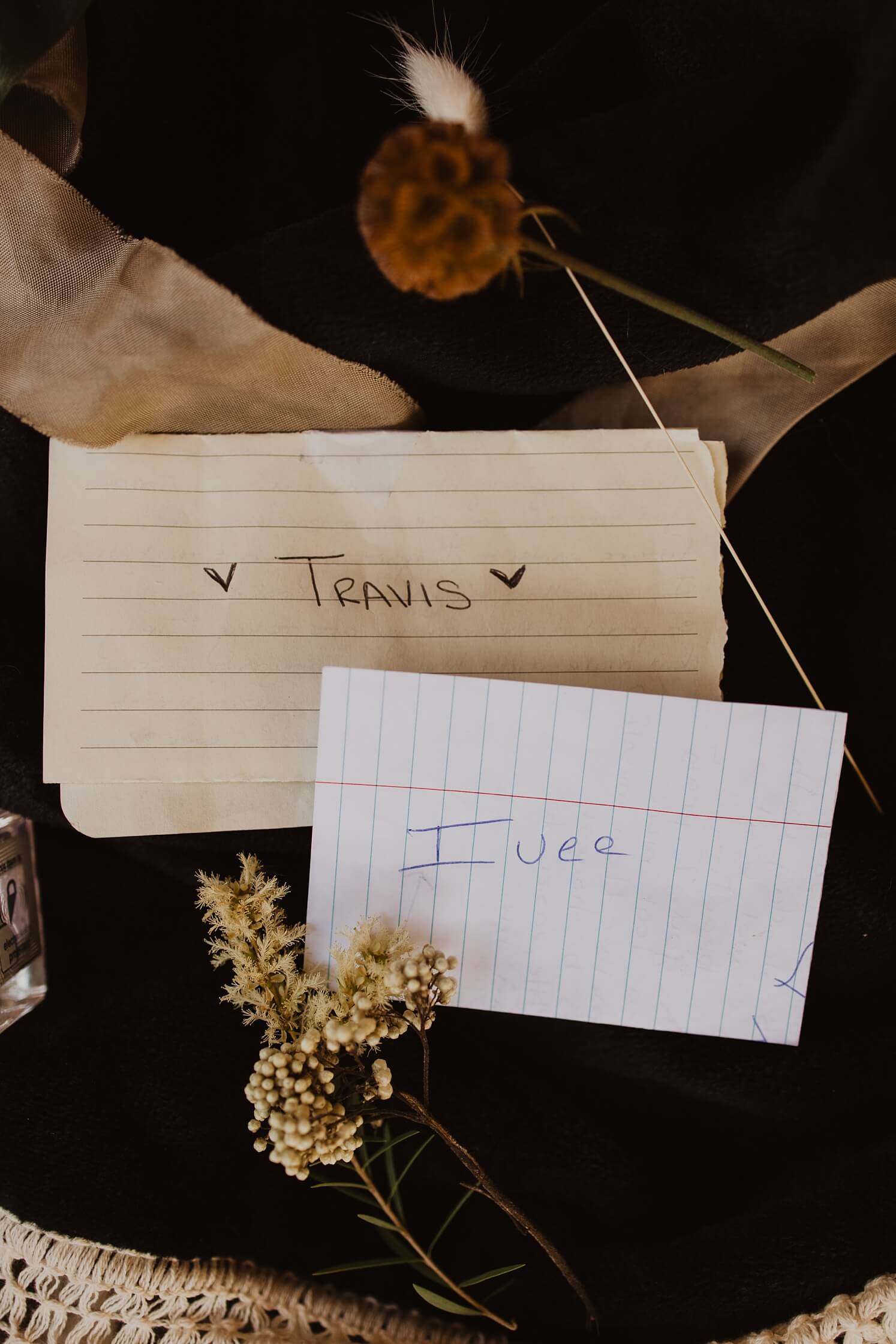 Hand written couple's notes | McArthur Weddings and Events