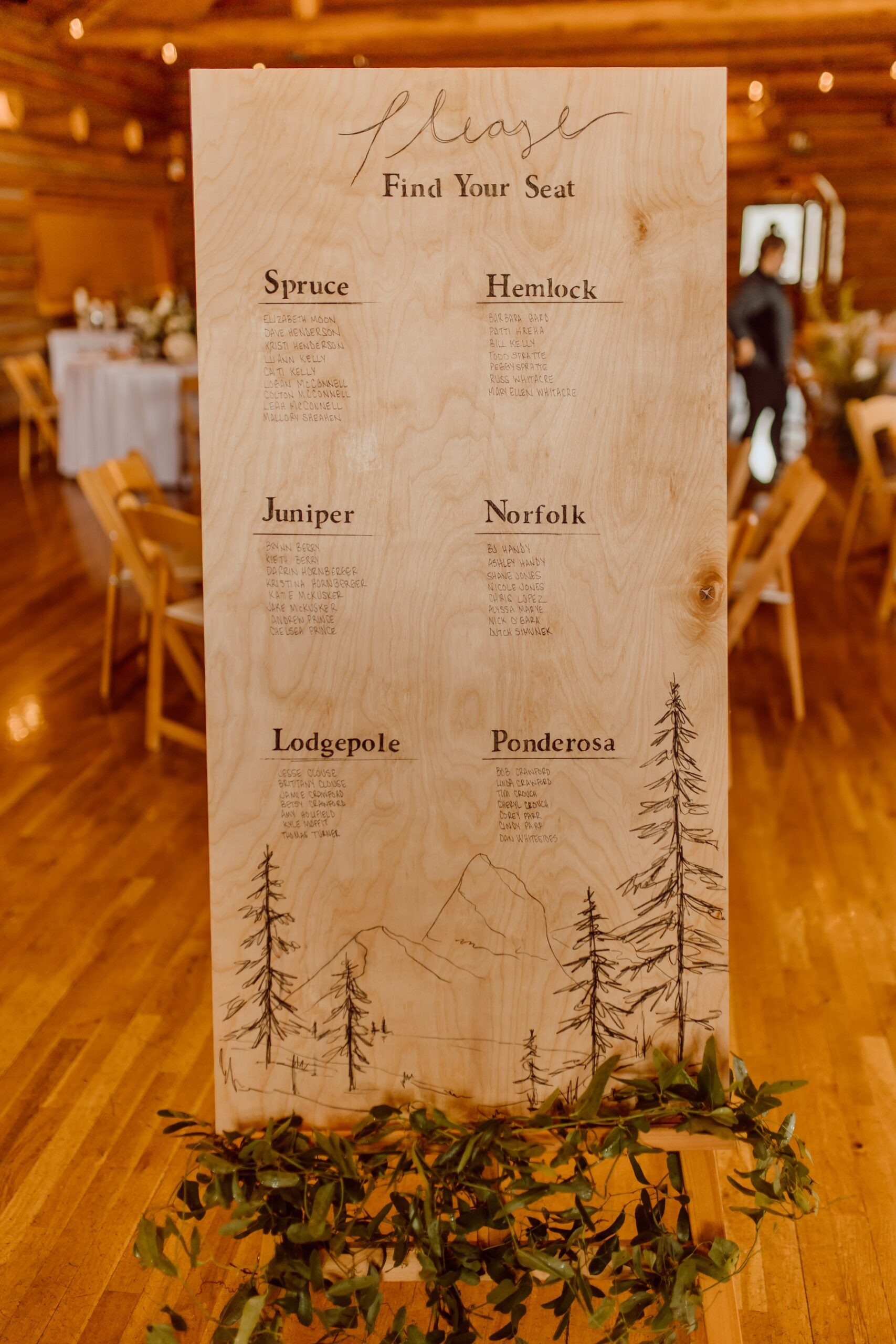 Wood wedding welcome sign with Colorado inspiration 