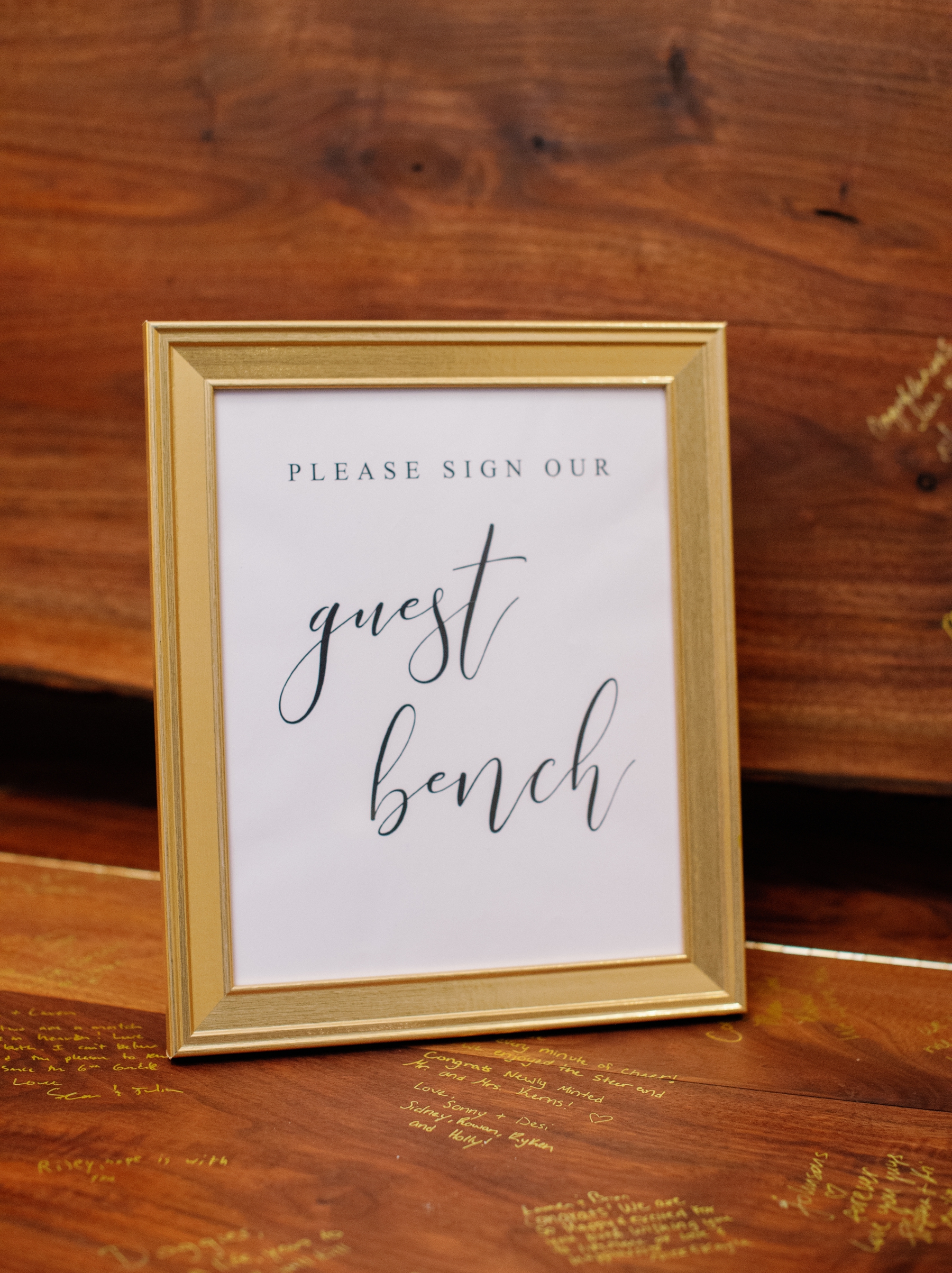 Please sign our guest bench sign